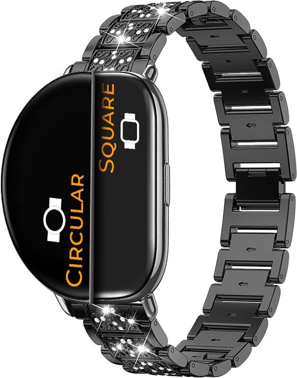 Браслет металлический Glam для ZEPP E Square/Circular Black (32813-2B)