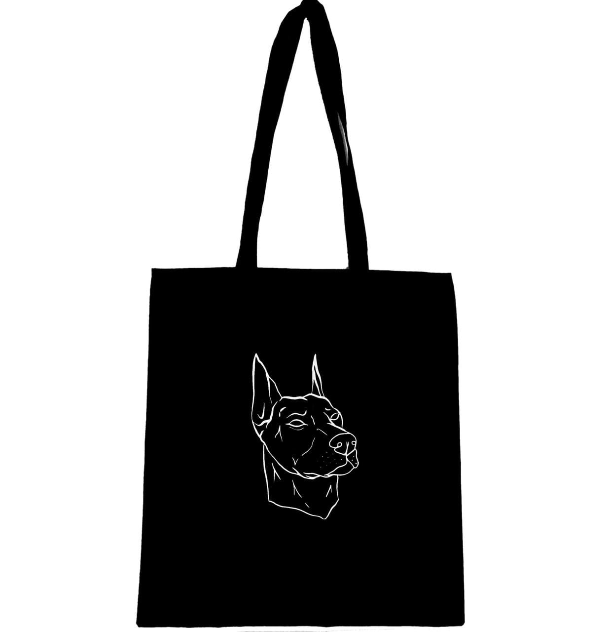 Эко-сумка с принтом Доберман (161)