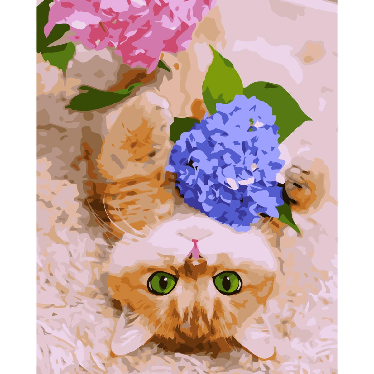 Картина по номерам Strateg Муркотун с цветами 40x50 см (VA-3762)