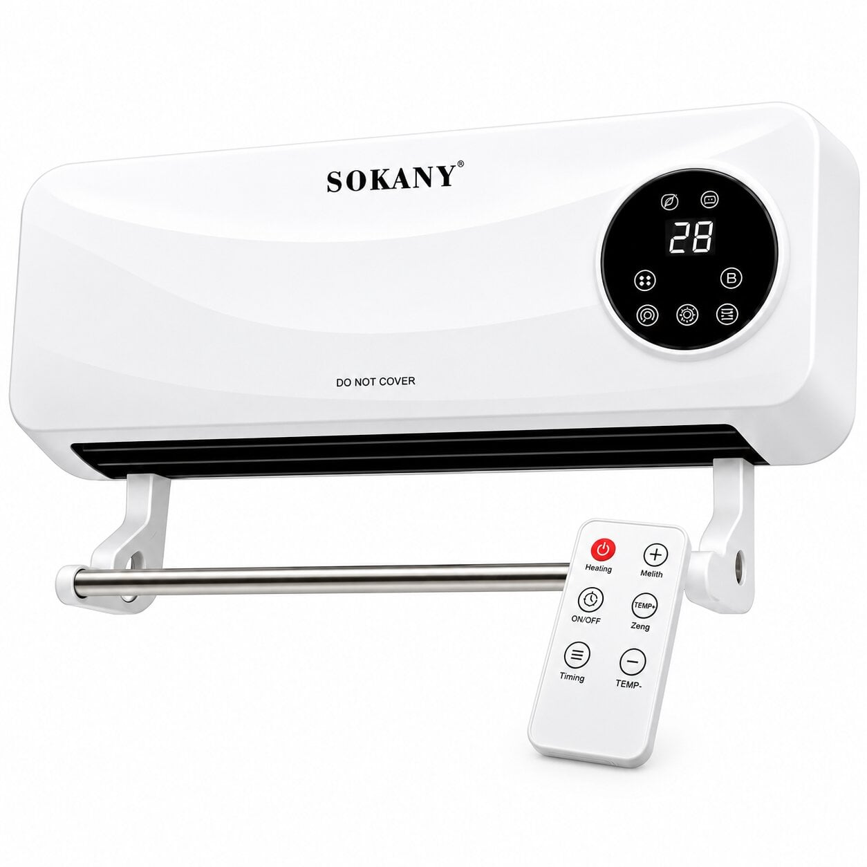 Обігрівач-тепловентилятор настінний Sokany SK-18036 з ДК 2000 Вт до 18 м2 (38026738) Обігрівач-тепловентилятор настінний Sokany SK-18036 з ДК 2000 Вт до 18 м2 (38026738)