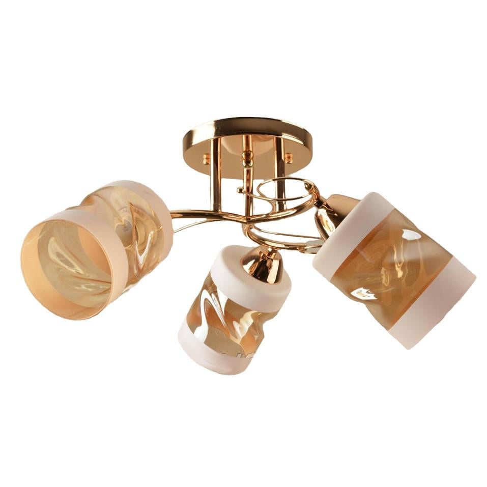 Люстра потолочная Свет SH-4633/3B FG на три плафона Золотистый