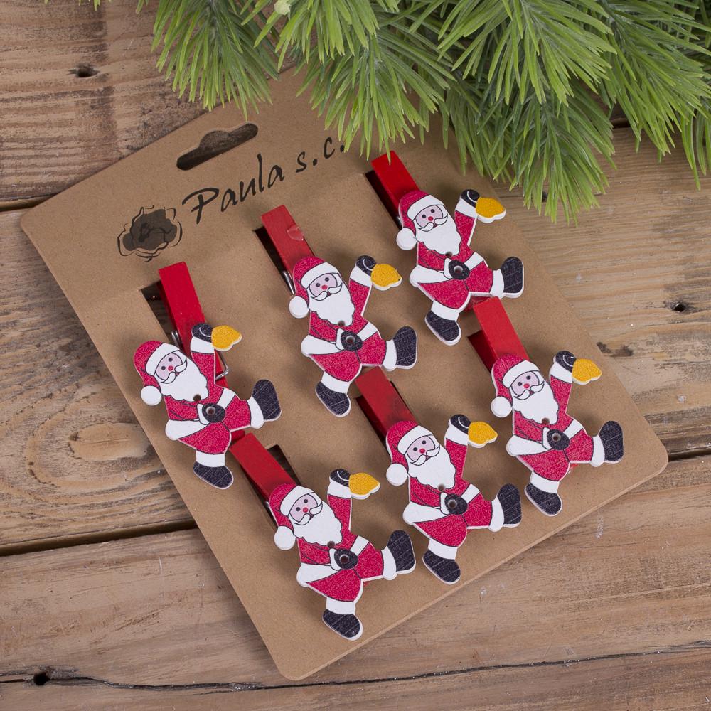 Новогодние прищепки Санта и Колокольчик (2397-3)