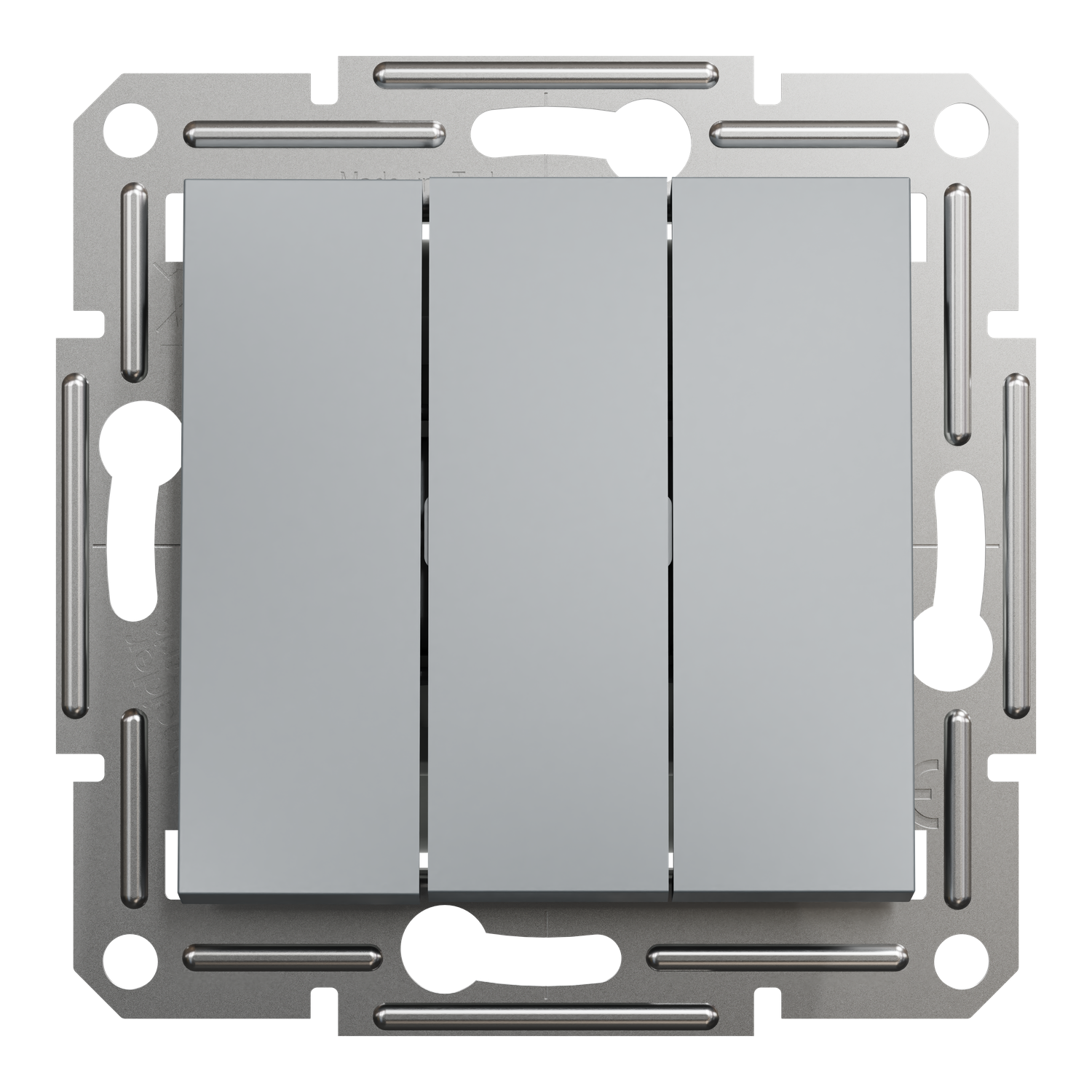 Выключатель трехклавишный Schneider Electric Asfora без рамки Сталь (EPH2100162)