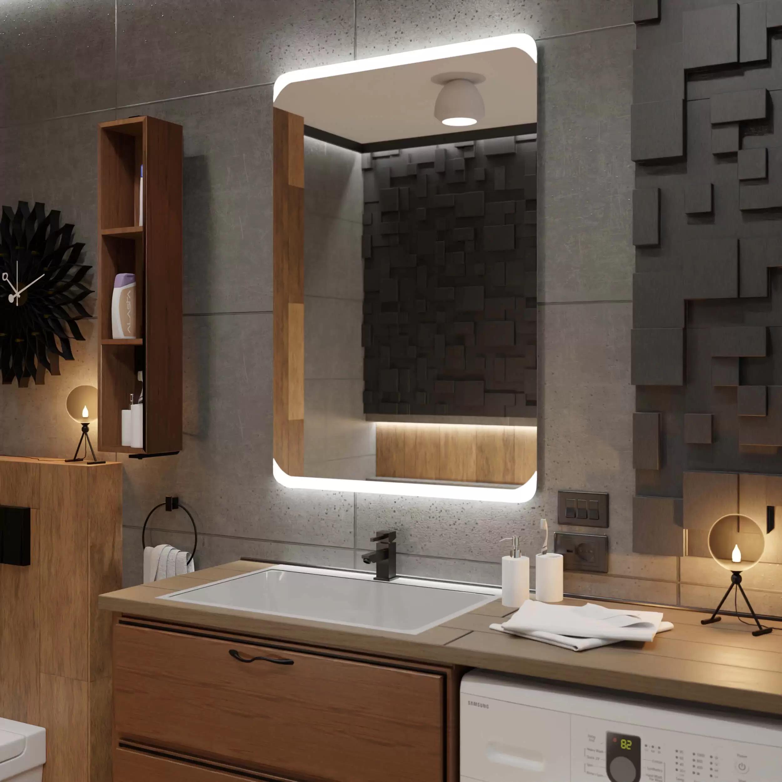 Зеркало Dim Dzerkal PIEVO с LED-подсветкой 50х70 см (3727)