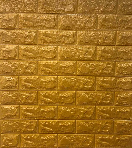 Самоклеящаяся 3D панель Sticker Wall 700x770x7 мм Золотой кирпич (00152)