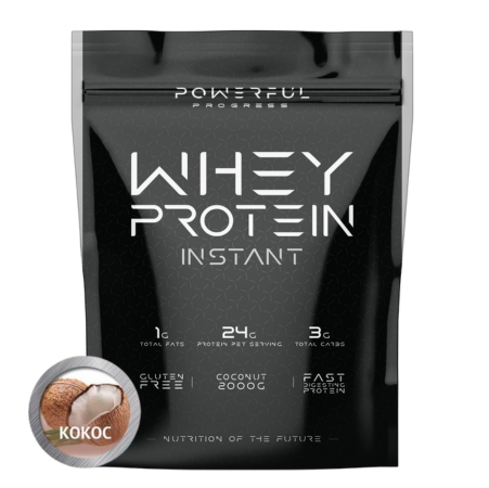 Протеїн сироватковий Powerful Progress 100% Whey Protein Instant Кокос 2000 г (14540512)