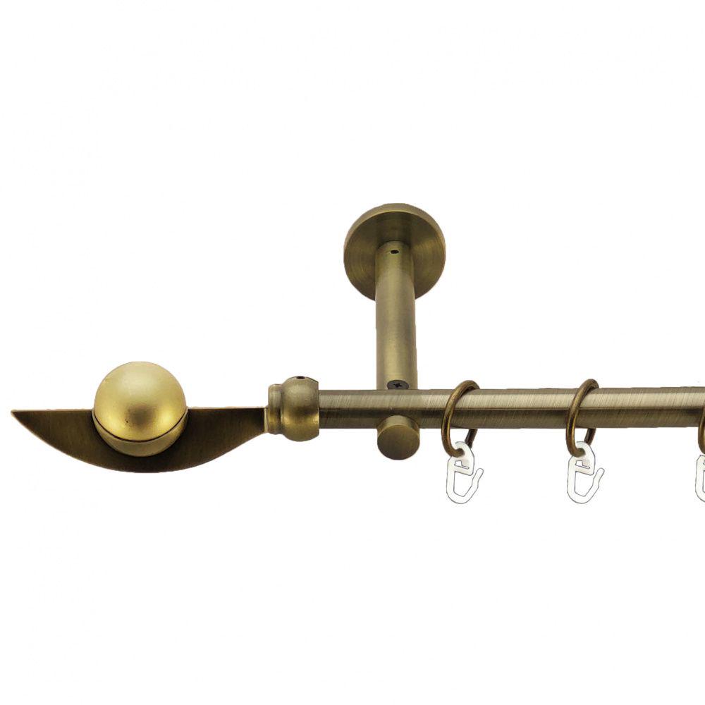 Карниз Orvit Фламінго металевий однорядний циліндр 16 см гладка труба кільце металеве 16 мм 300 см Антик (7282757)