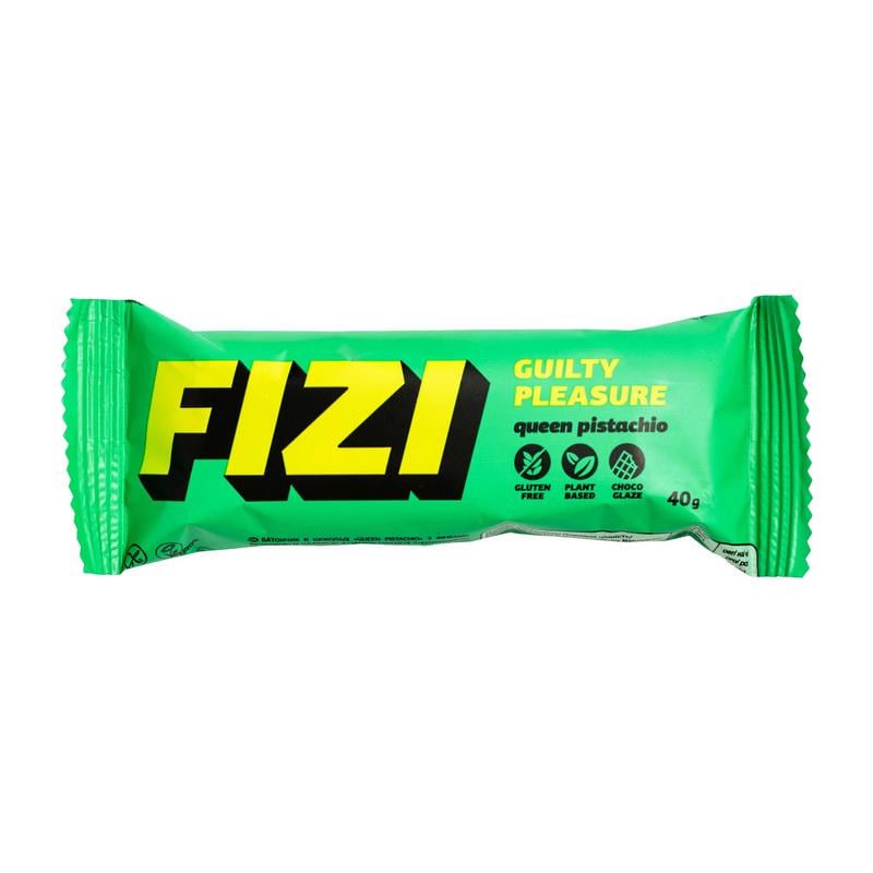Протеиновый батончик без белого сахара Fizi Guilty Pleasure Bar 40 г Королівська фісташка
