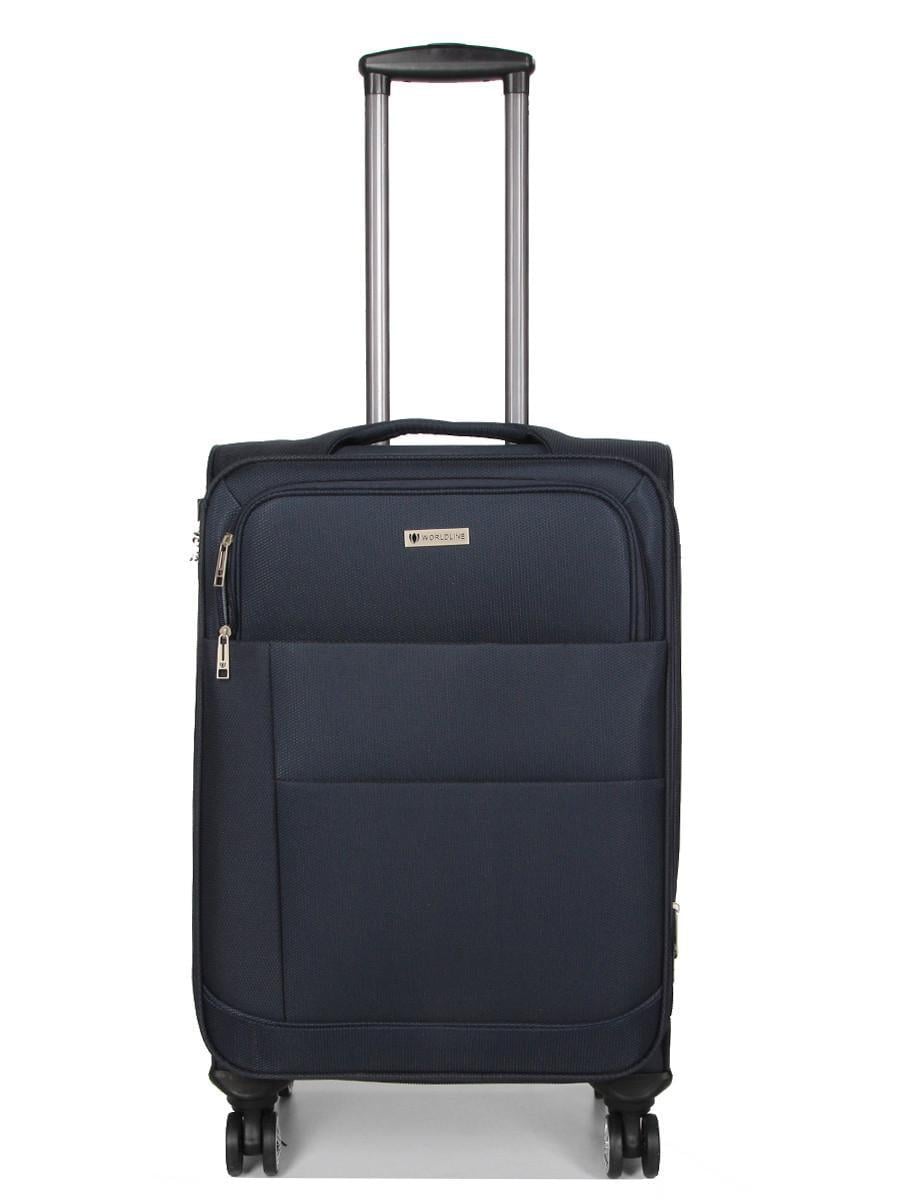 Чемодан средний Worldline ткань M 67х43х29 + 5 см 77л 3,8 кг Синий (620)