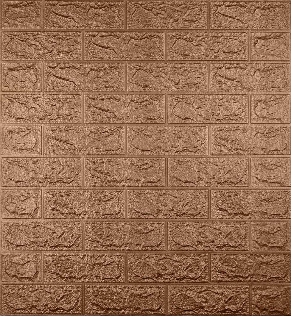 3D-панель декоративная самоклеющаяся Кирпич 700x770x5 мм Коричневый 3D-панель декоративная самоклеющаяся Кирпич 700x770x5 мм Коричневый