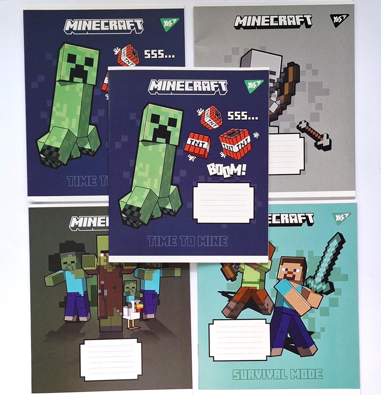 Комплект тетрадей школьный YES Minecraft Signs А5/18 линия 5 шт. (767560)