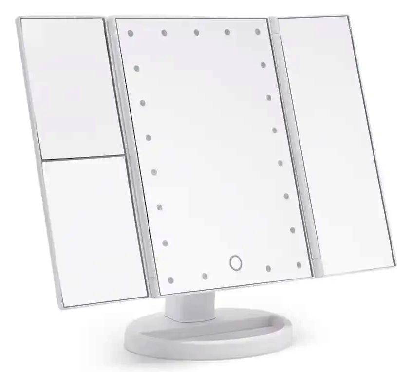 Зеркало косметическое тройное с подсветкой USB Белый (25668422)
