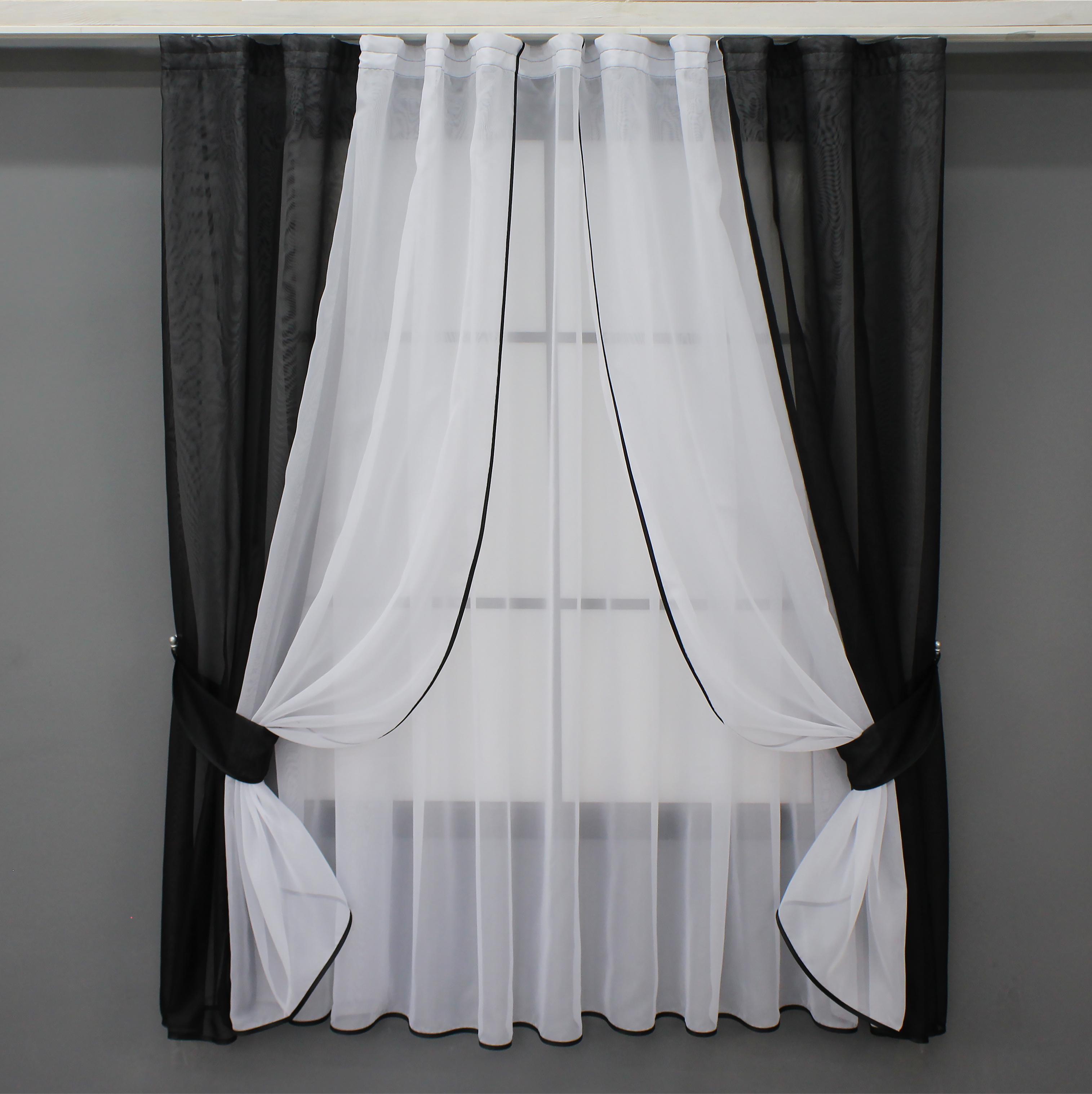 Шторы и тюль VR-Textil № 038к 280х170 см Черный/Белый (52-0905)