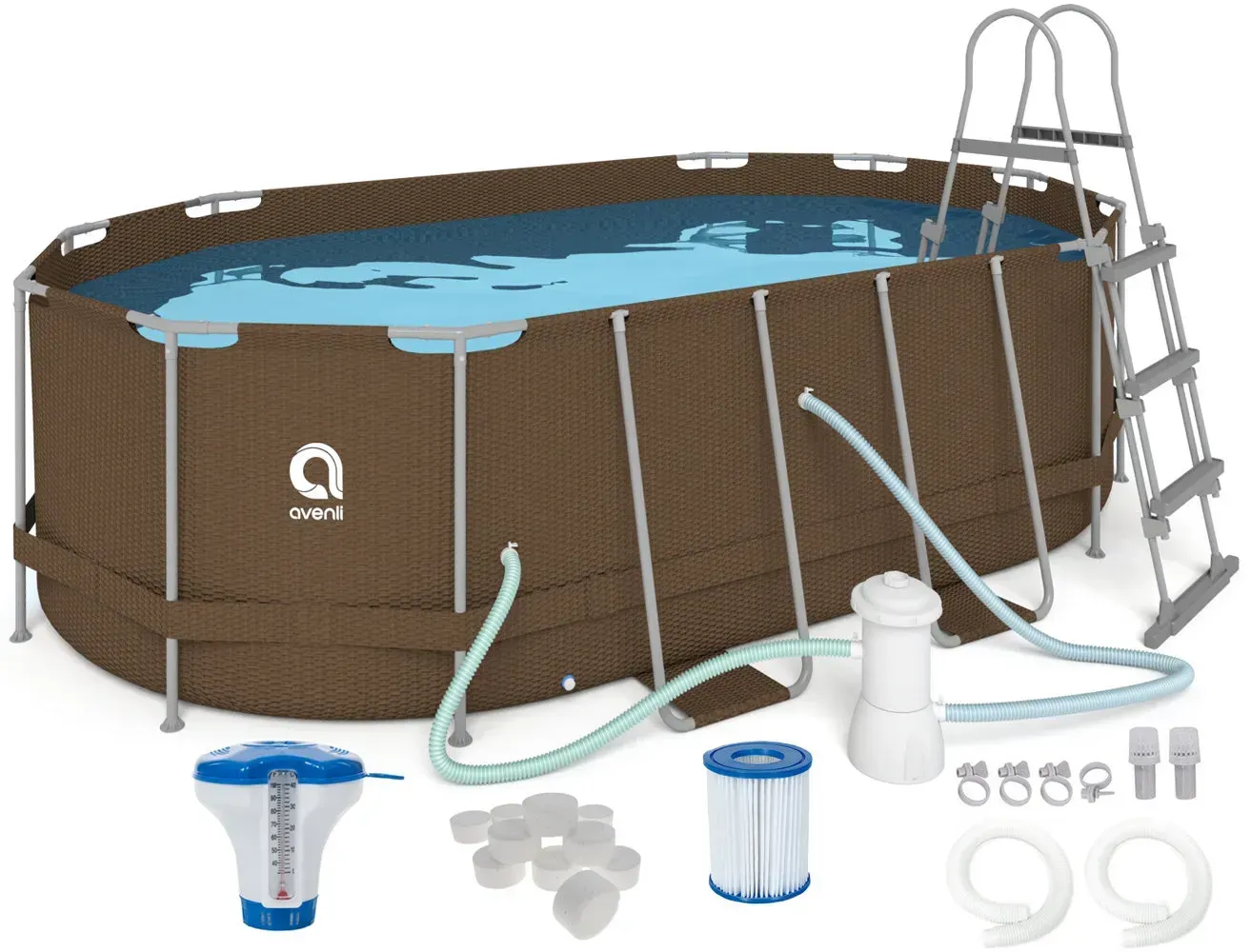 Басейн каркасний Avenli овальний 427х275х100 см Коричневий (PМB00272)