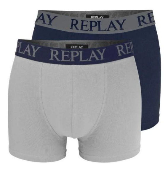 Трусы-боксеры мужские анатомические Replay 2 шт. L Темно-синий/Серый - фото 3