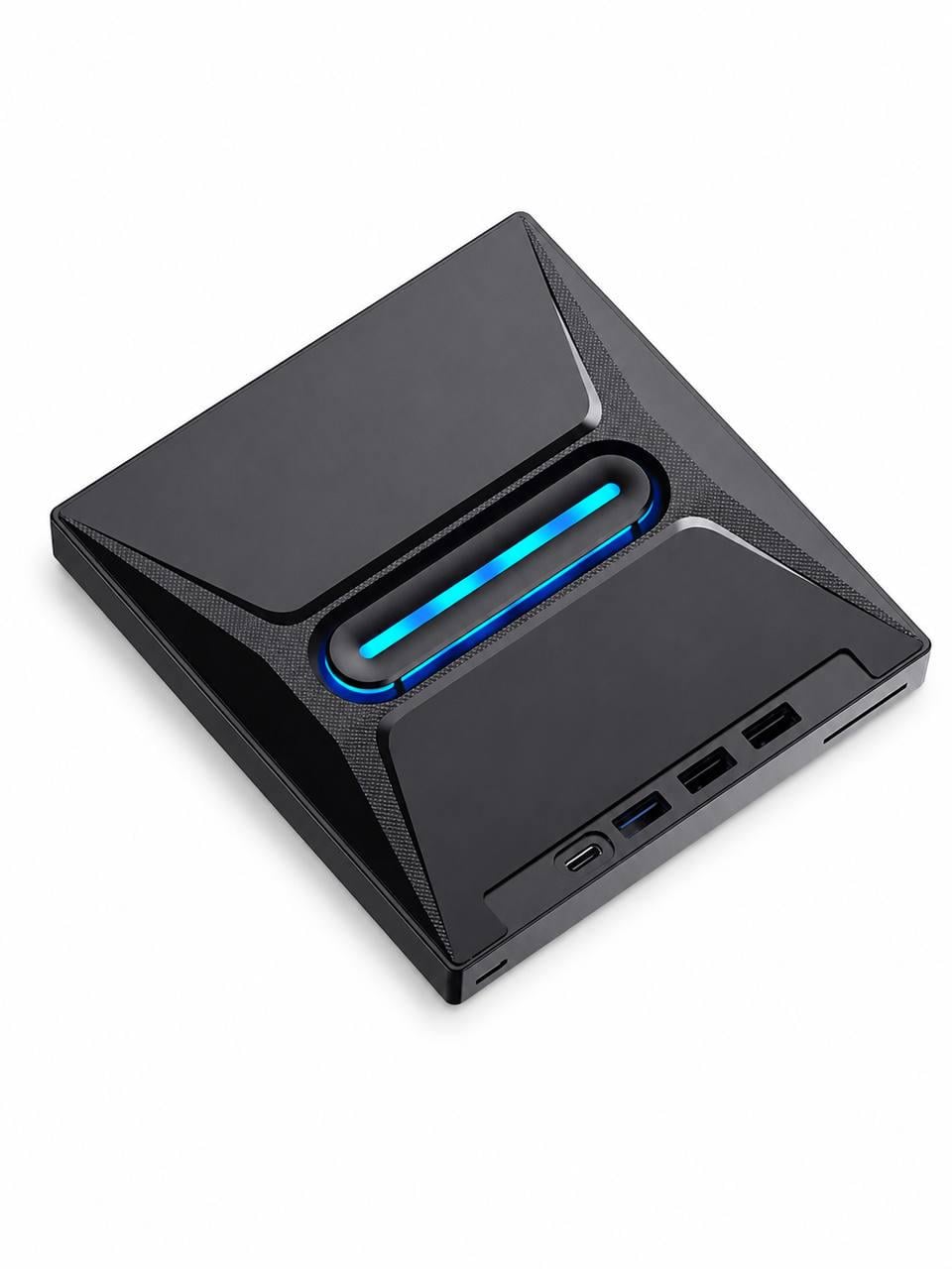 Оптический привод внешний CD DVD RW USB 3.0 Type-C 9в1 с USB хабом кардридером и подсветкой (36996569)