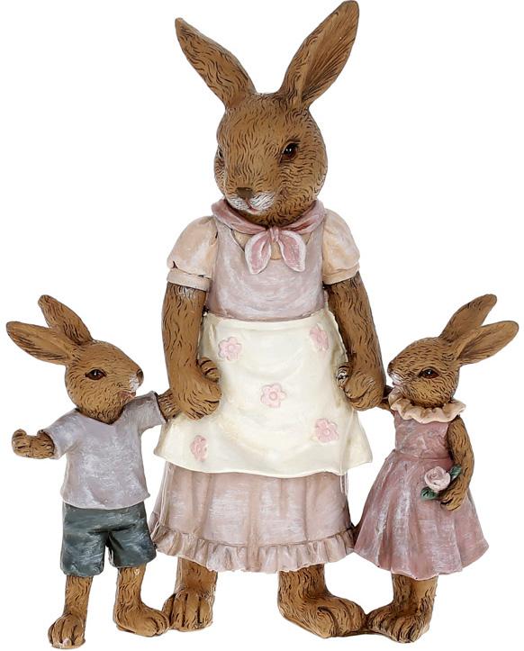 Декоративная статуэтка Зайка с Детками 15,5х7,5х19,5 см полистоун (BD-K07-117)