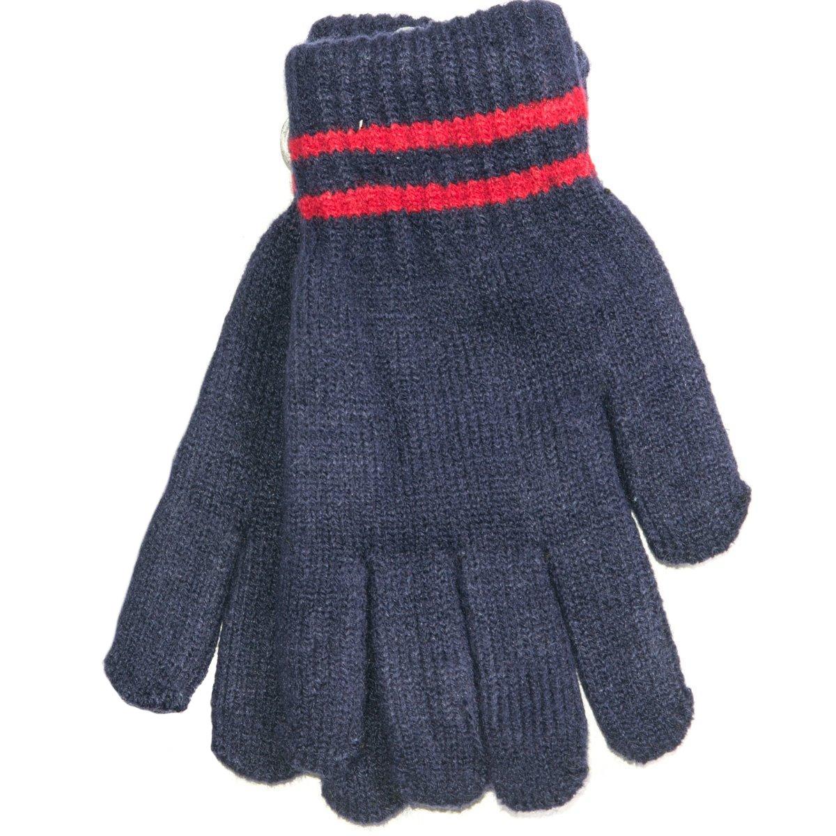 Перчатки детские двойные на 3-6 лет для мальчика 18-5-54 Синий с красном (DR010094)
