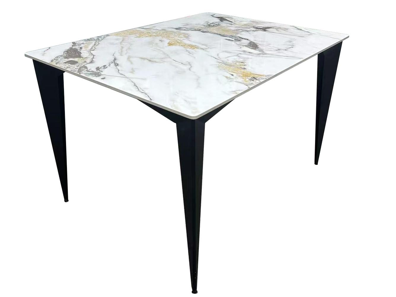 Стол обеденный Intarsio NORMAN CERAMIC 120x90 см Gold Phoenix глянцевый/Черный