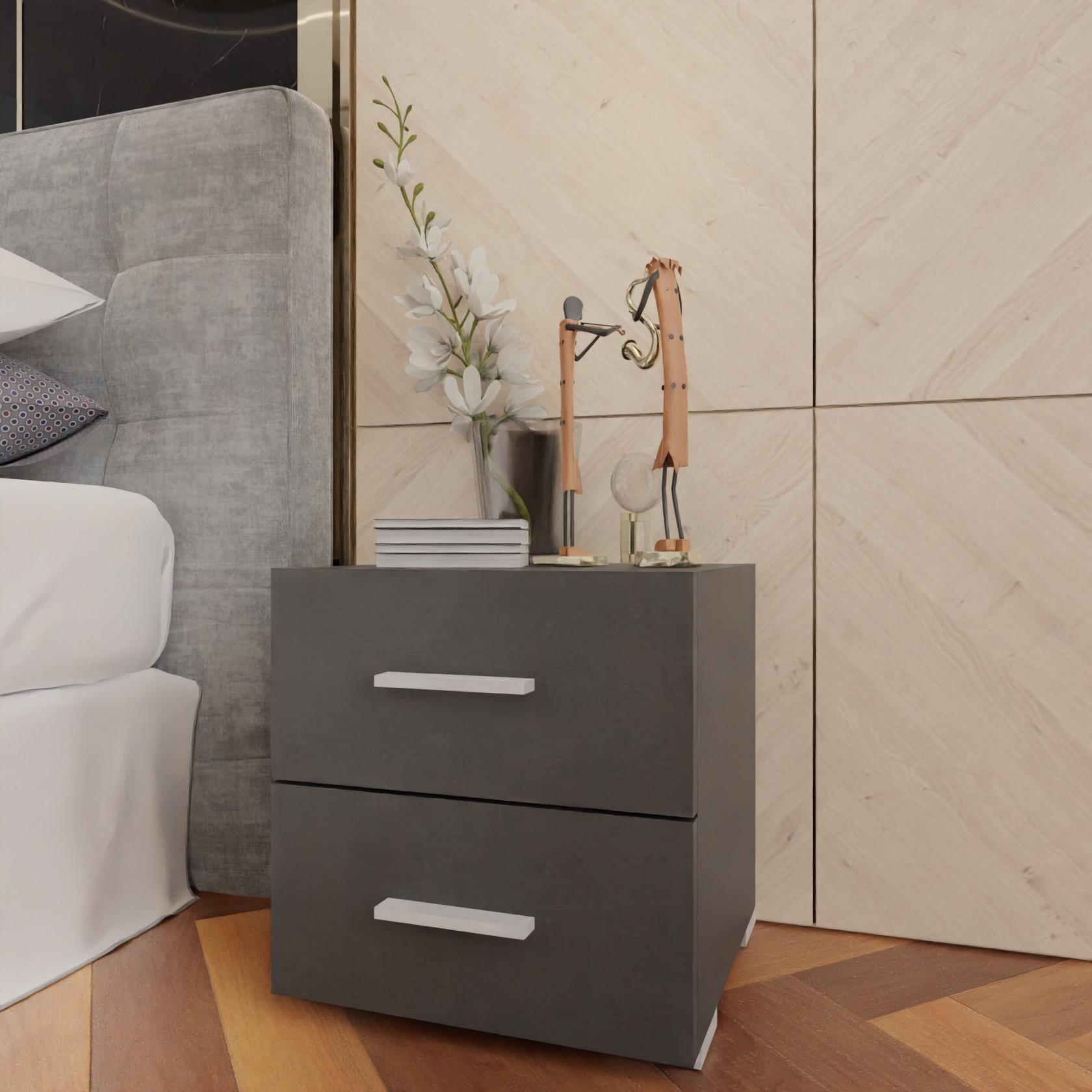 Тумба ліжкова з 2 ящиками Сідней 400х420х400 мм Антрацит - фото 2 Тумба ліжкова з 2 ящиками Сідней 400х420х400 мм Антрацит - фото 2