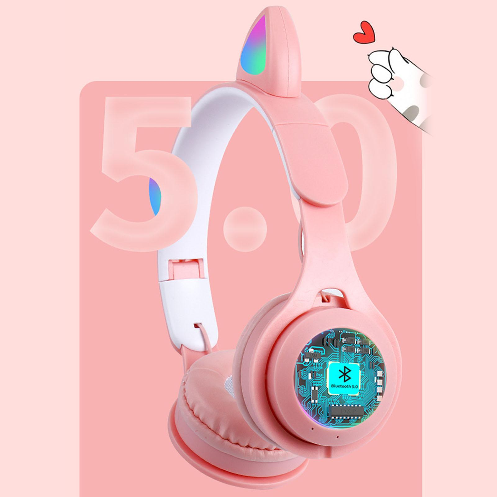 Навушники бездротові CAT-ear CEP47-M з вушками та LED підсвічуванням Pink (f3c8a157) - фото 10