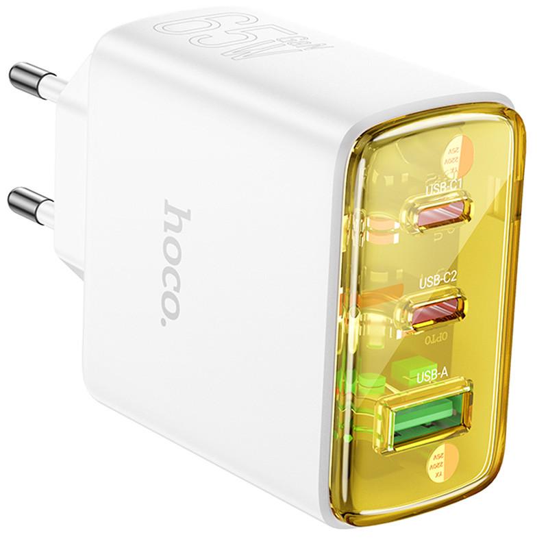 Зарядное устройство сетевое Hoco CS44A Smart PD65W 2C1A White (00000071094_1) - фото 3