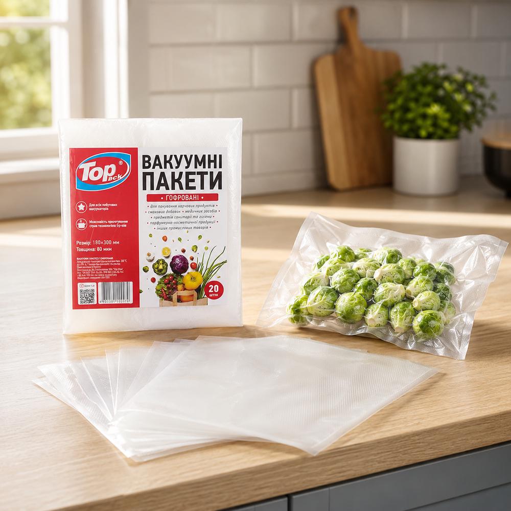Пакет для вакууматора 80 мкм гофрированный 20 шт. 18x30 см (37-113257)
