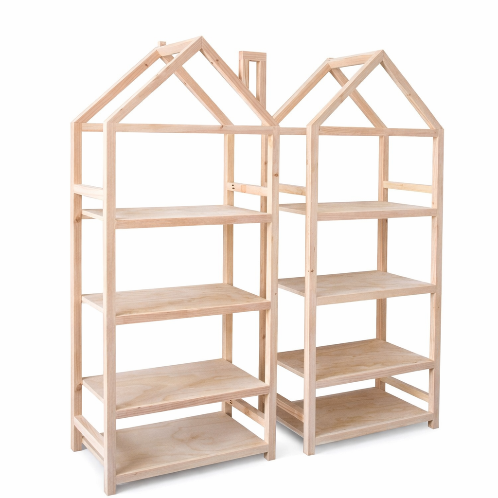 Этажерка из натурального дерева сосна 1500х950х350 мм Бежевый (ED2323)