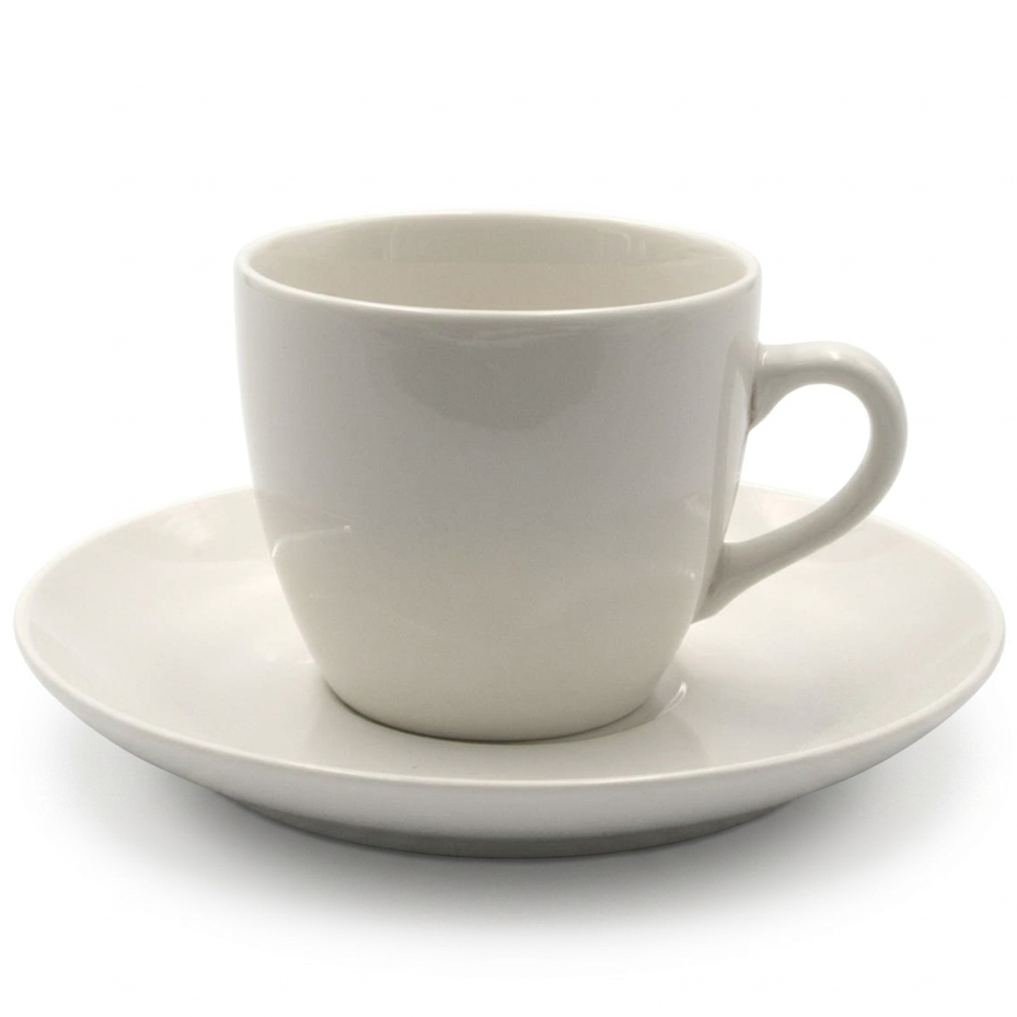Чашка кофейная с блюдцем фарфоровая Milika White Elegance 180 мл (M0520-512)