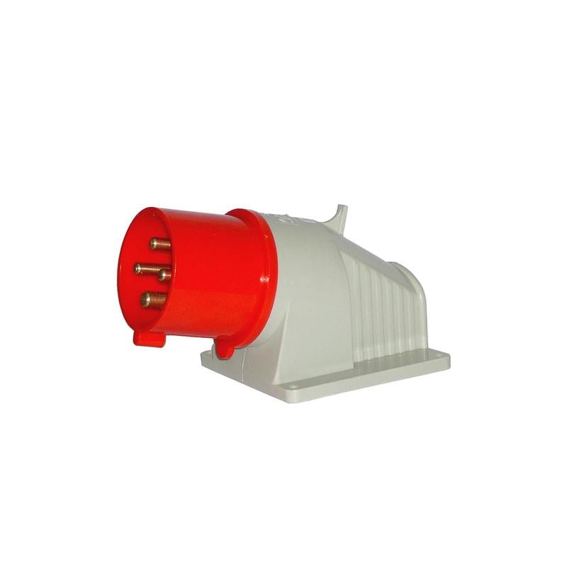 Силова вилка E.NEXT 3P+PE 32А 400 В стаціонарна IP44 Червоний (3643-220)