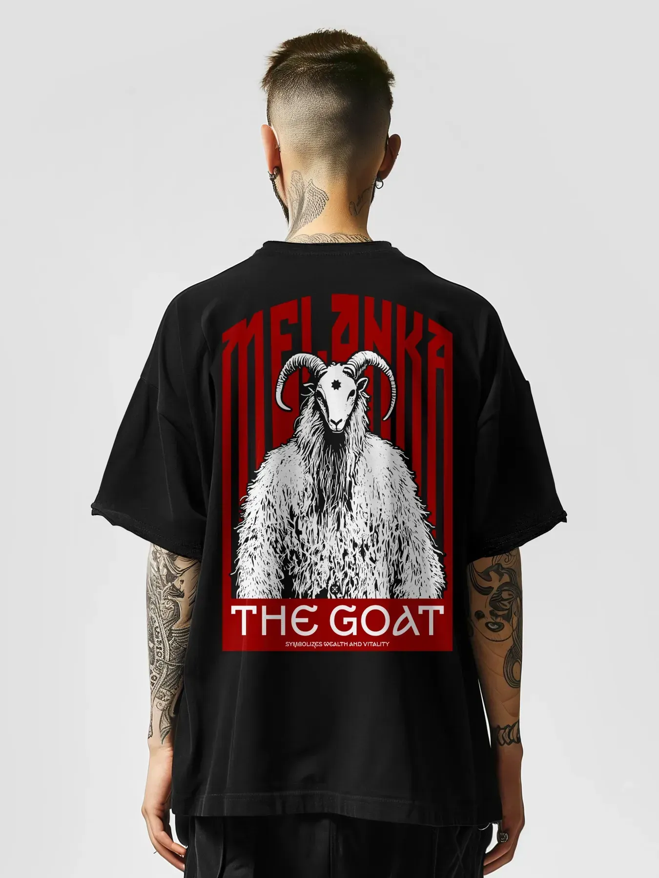 Футболка мужская оверсайз "Melanka" XL/2XL Черный (27222492)