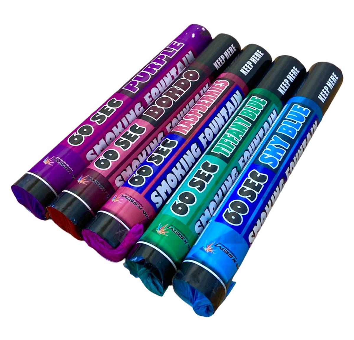 Кольоровий дим Maxsem 5шт. Блакитний/Бірюзовий/Рожевий/Фіолетовий/Бордовий (MA0512)