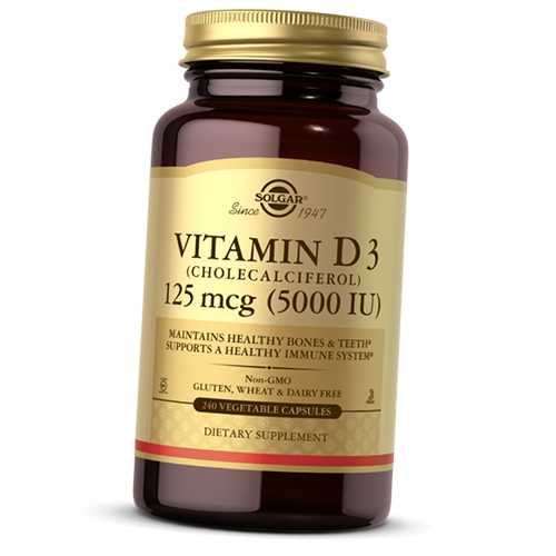 Витамины Solgar Vitamin D3 5000 МЕ 240 вег. капс. (36313158)