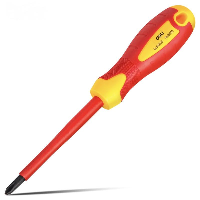 Викрутка хрестова Deli Tools EDL516100 PH2*100 мм ізольована (2591124997)
