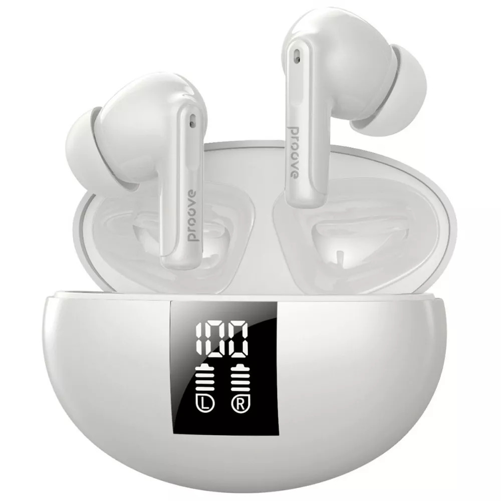 Наушники беспроводные Proove Thunder Buds SE TWS APP с активным шумоподавлением White (TWTBSE01AP02)