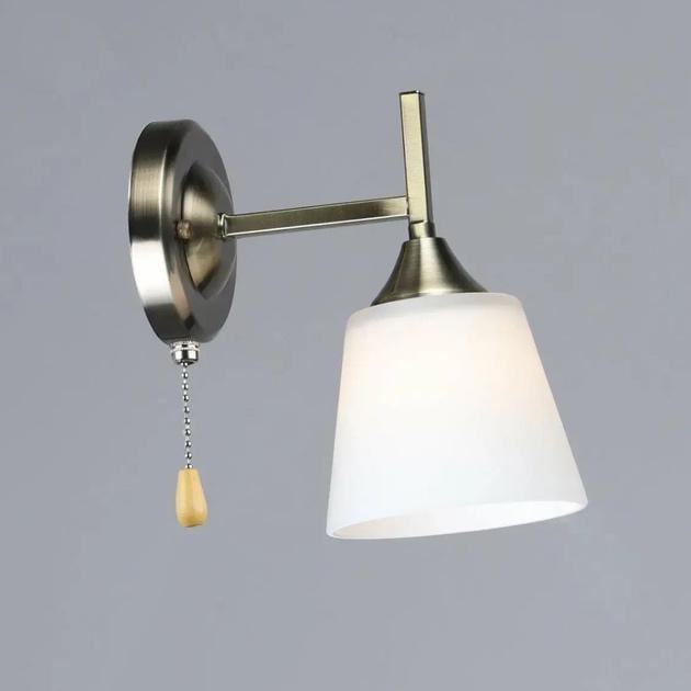 Бра настінне Valeso з квадратним плафоном одинарне Е27 IP20 B N6645/1W AB Бронзовий (28686236)