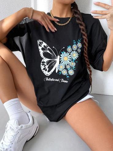 Футболка женская с принтом Pin-000-028 повседневная M Черный (2634325236) Футболка женская с принтом Pin-000-028 повседневная M Черный (2634325236)