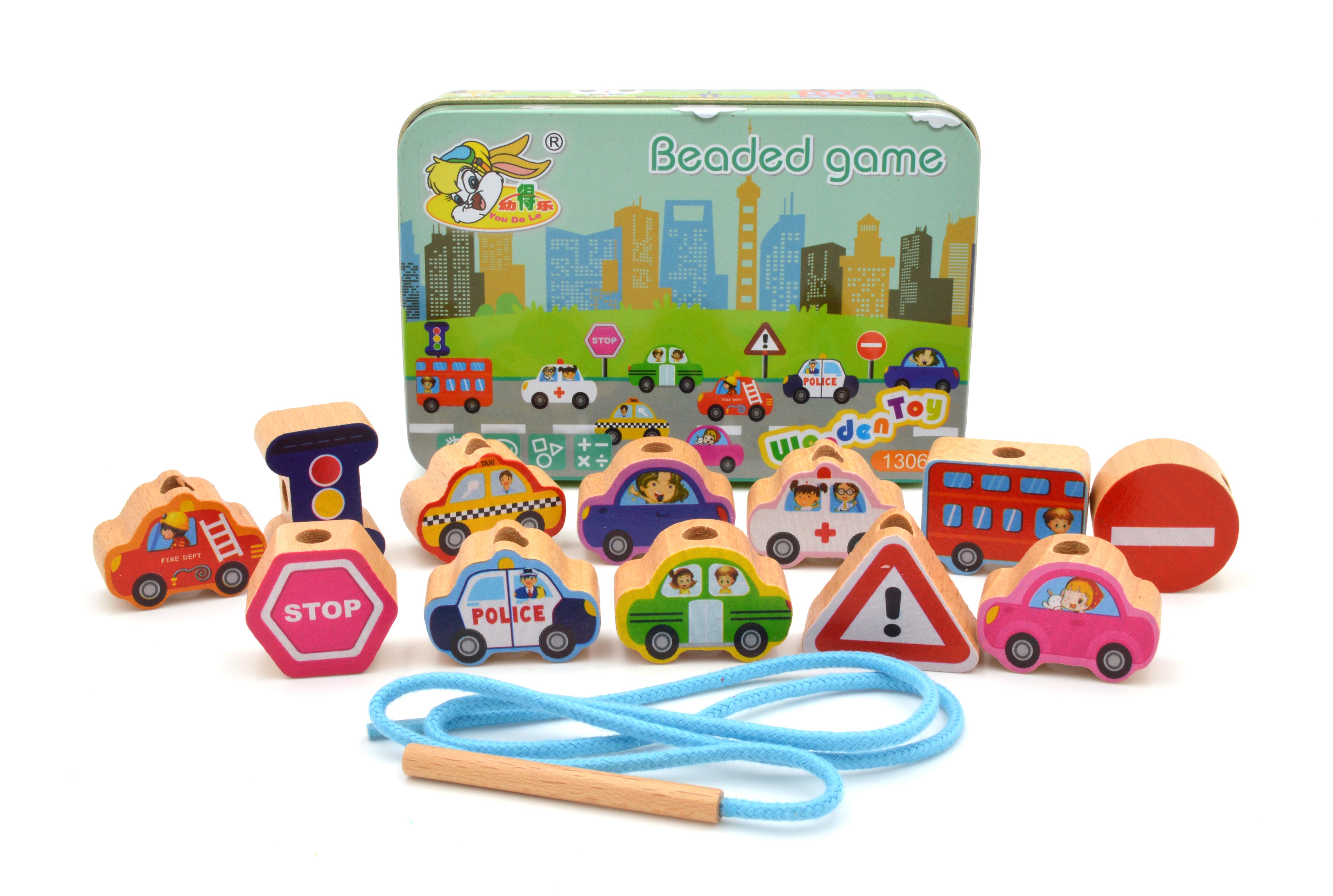 Шнуровка деревянная транспорт (74548)