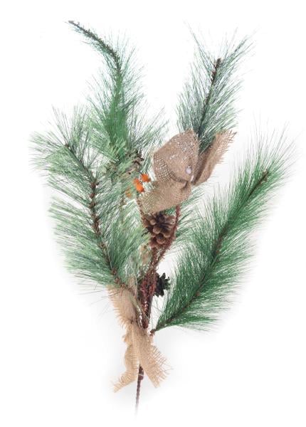 Ветка елочная Novogod’Ko Январская 0,40 м с декором (960401)