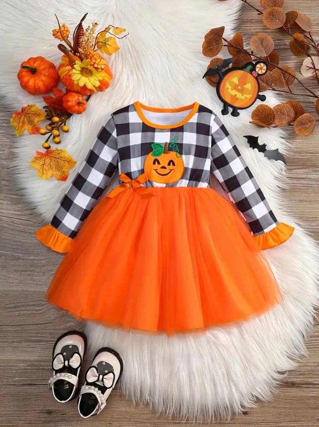 Карнавальний костюм на Хелловін плаття з гарбузом для дівчинки 5-6 р. (2780823224)