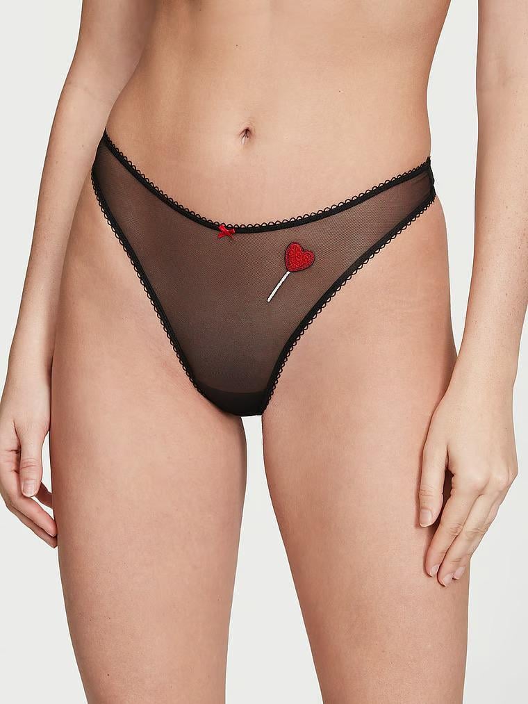 Трусики стринги Victoria's Secret Tease High-Leg Scoop Thong Panty S Черный (26765134) Трусики стринги Victoria's Secret Tease High-Leg Scoop Thong Panty S Черный (26765134)