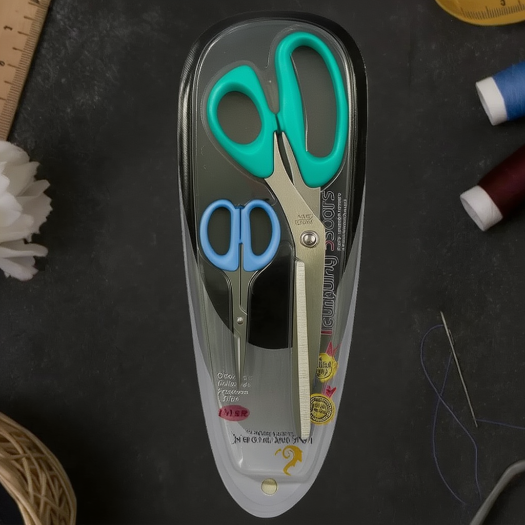 Ножницы портновские 2в1 из нержавеющей стали с пластиковой ручкой для шитья Зеленый