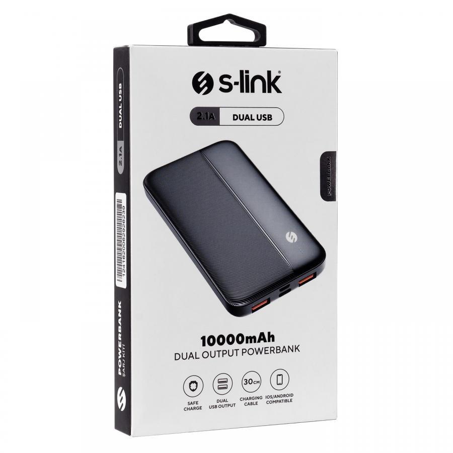 Повербанк S-link IP-G10N 10000 mAh 2,1A 2USB Black (00000057805_1) - фото 3