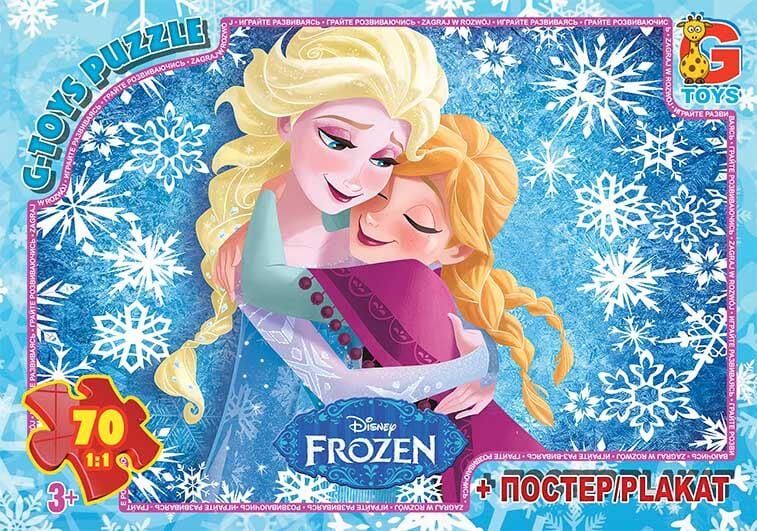 Пазл G Toys Frozen 70 элементов с постером в коробке (111649)