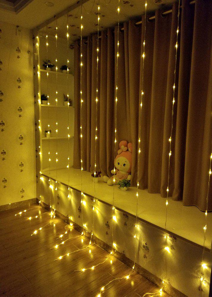 Гирлянда-штора 3х3 м силиконовый провод от 220V Теплый Белый - фото 2