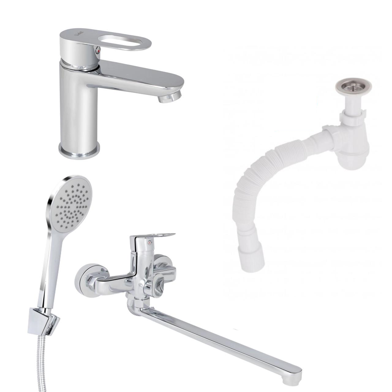 Комплект для ванной Latwa смеситель для раковины LDLAT001CRM45412/смеситель для ванной LDLAT005CRM45415 (2732970676)