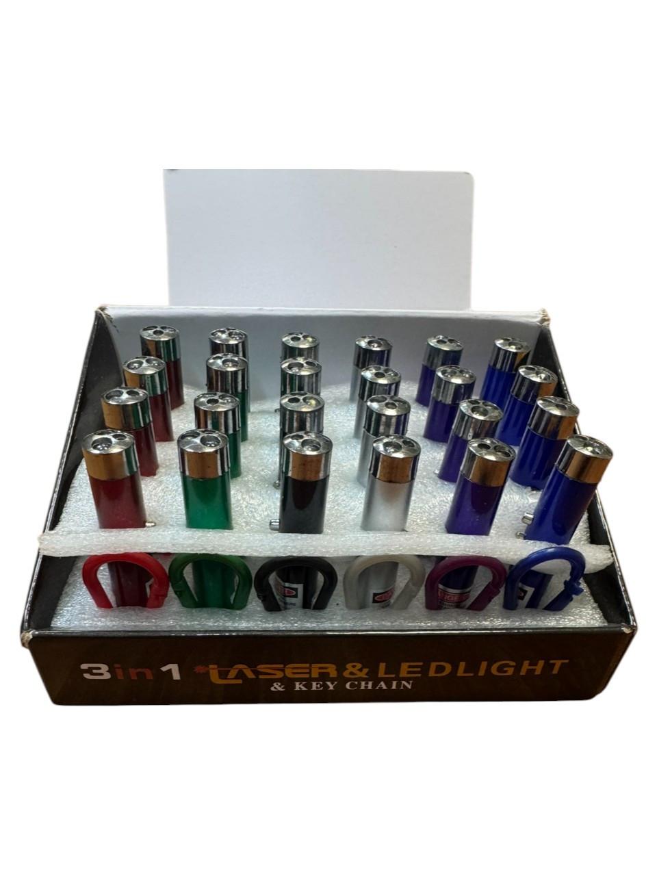 Лазер 3в1 лазер/фонарь/ультрафиолет 24 шт./уп (2479)