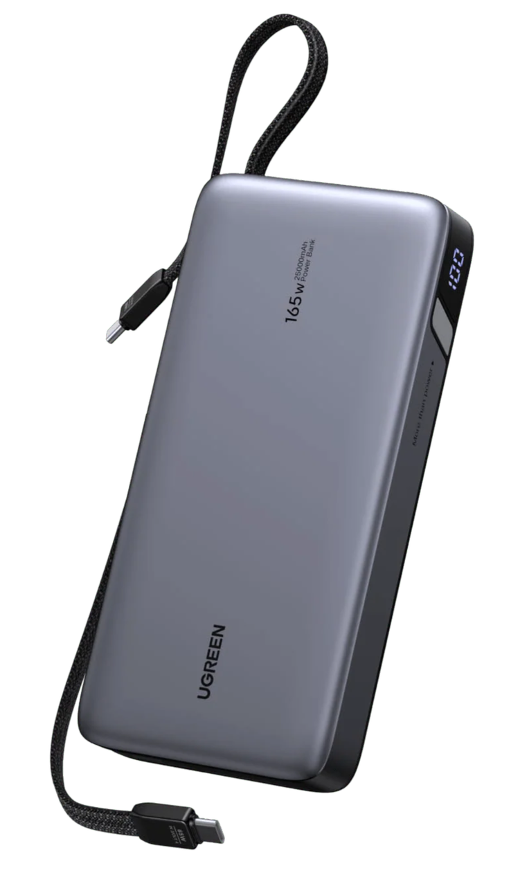 Повербанк для ноутбука Ugreen 25000 165W со встроенным Type C PD 3.0 QC 100W и быстрой зарядкой 20 В