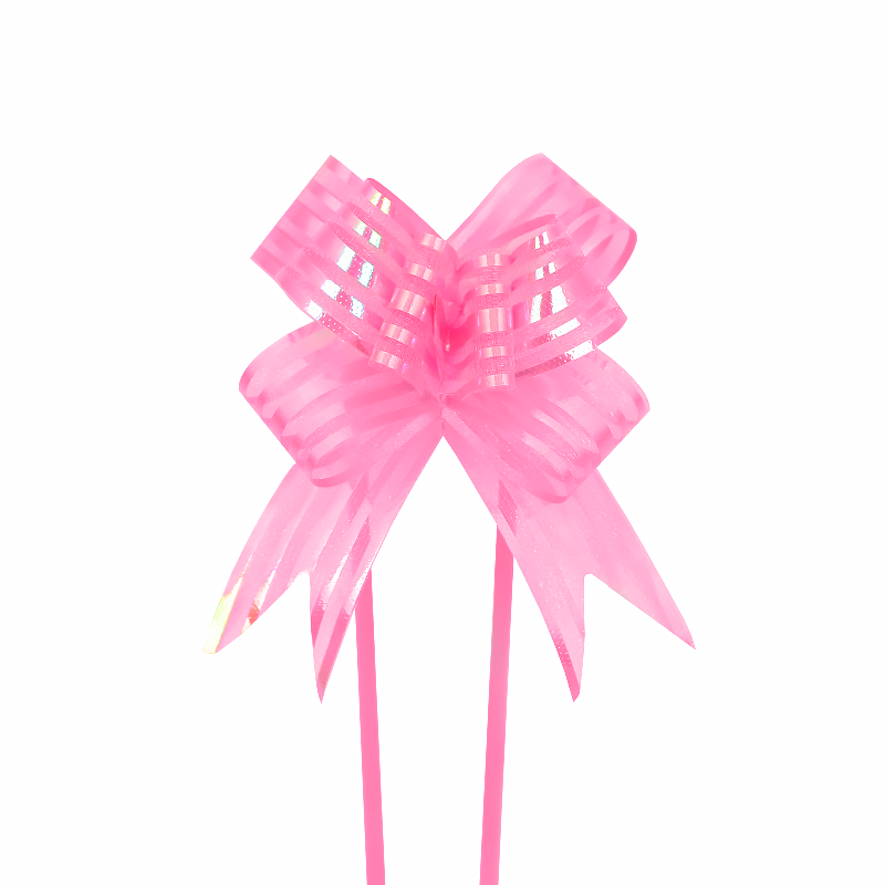 Бант-затяжка Lesko Pink 30 мм для подарков