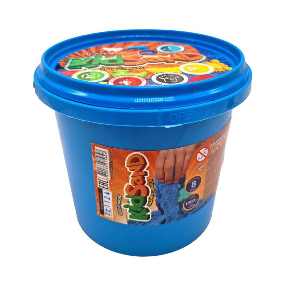 Набір креативної творчості кінетичний пісок Danko Toys KidSand KS-01-01 відро 1000 г Синій (RLT7062s7320)